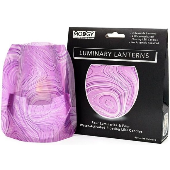 MODGY LUMINARY LANTERNS- PURPLE SLURP DESIGN - PACK OF FOUR - Picture 2 of 2